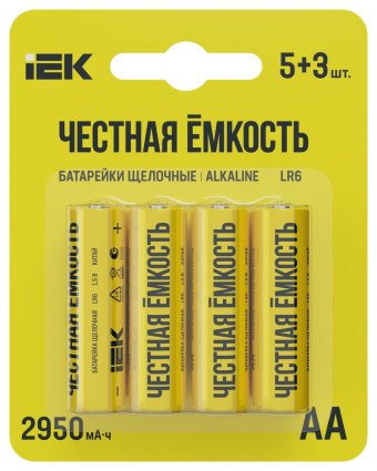Фотография товара 'IEK ABT-LR06-OP-L05-03 Батарейка щелоч. Alkaline LR6/AA'