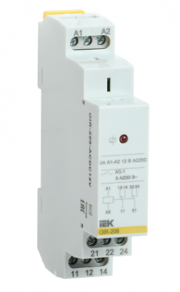 Фотография товара 'IEK Реле промежуточное модульное OIR 2 контакта 8А 12В AC/DC OIR-208-ACDC12V'