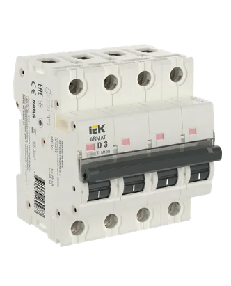 Фотография товара 'IEK ARMAT Автоматический выключатель M10N 4P D 3А AR-M10N-4-D003'