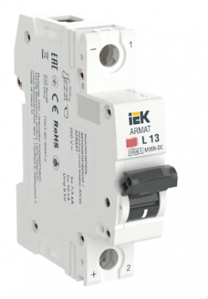 Фотография товара 'IEK ARMAT Автоматический выключатель M06N-DC 1P L 13А, AR-M06N-1-L013DC'