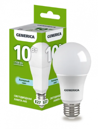 Фотография товара 'IEK Лампа светодиодная A60 груша 10Вт 230В 6500К E27 LL-A60-10-230-65-E27-G'