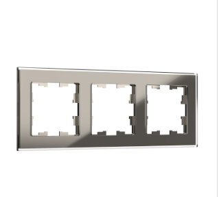 Фотография товара 'IEK BRITE Рамка 3 -местная РУ-3-2-БрД стекло дымчатый BR-M32-G-K30'