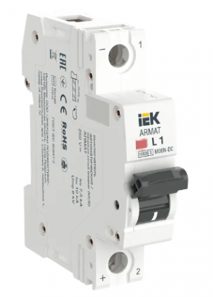Фотография товара 'IEK ARMAT Автоматический выключатель M06N-DC 1P L 1А, AR-M06N-1-L001DC'
