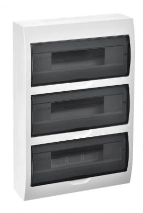 Фотография товара 'IEK Корпус пластиковый ЩРН-П-36 черная прозрачная дверь IP41 MKP12-N-36-41-G'