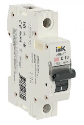 Фотография товара 'IEK ARMAT Автоматический выключатель M10N 1P C 10А AR-M10N-1-C010'
