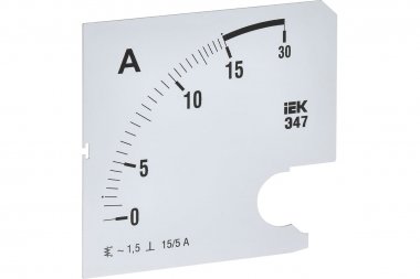 Фотография товара 'IEK IPA20D-SC-0015 Шкала смен. для амперметра Э47 15/5А-1,5 96х96мм'