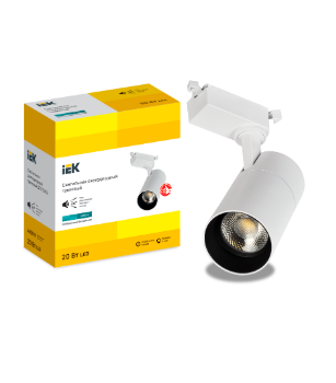 Фотография товара 'IEK LIGHTING Светильник светодиодный трековый ДТО 1302 20Вт 4000К однофазный 24град белый LT-DSO0-1302-20-40-K01'