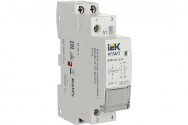 Фотография товара 'IEK AR-KMR20-025-02-012 ARMAT Контактор модульный KMR 25А 12В AC/DC 2НЗ'