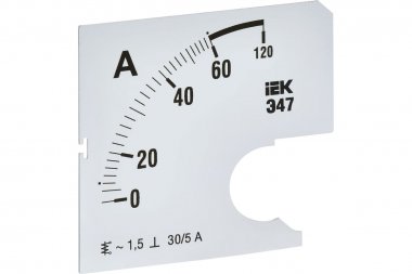 Фотография товара 'IEK IPA10D-SC-0060 Шкала смен. для амперметра Э47 60/5А-1,5 72х72мм'