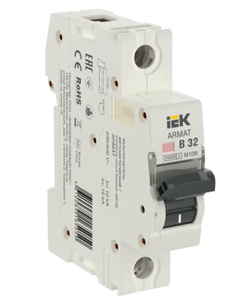 Фотография товара 'IEK ARMAT Автоматический выключатель M10N 1P B 32А AR-M10N-1-B032'