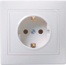 Фотография товара 'IEK Розетка 1-местная РС10-3-КБ с заземляющим контактом без защитной шторки 16А керамика, ERK11-K01-16-K'