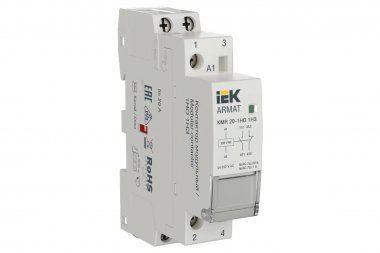 Фотография товара 'IEK AR-KMR10-020-11-230 ARMAT Контактор модульный KMR 20А 230В AC 1НО 1НЗ'
