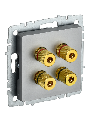 Фотография товара 'IEK BRITE Аудиорозетка 4-местная РА10-БрС сталь BR-S40-K46'