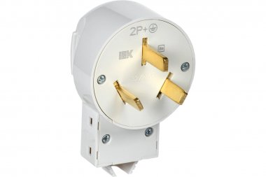 Фотография товара 'IEK EVP10-032-K01 Вилка разборная для плиты с з/к 32А белая Впл10-К'