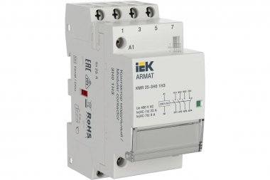 Фотография товара 'IEK AR-KMR10-025-31-230 ARMAT Контактор модульный KMR 25А 230В AC 3НО 1НЗ'