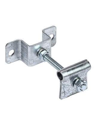 Фотография товара 'IEK Держатель-зажим соединительный круглого проводника 6-12мм опорный L=100мм оцинкованная сталь ZHC81-11-1-16-100'