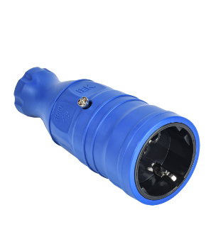 Фотография товара 'IEK OMEGA Розетка переносная РБп14-1-0м IP20 каучук синяя OM-KR20-16-20-P1-00-K07'