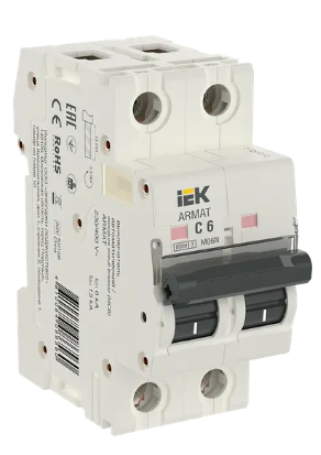 Фотография товара 'IEK ARMAT Автоматический выключатель M06N 2P C 6А AR-M06N-2-C006'
