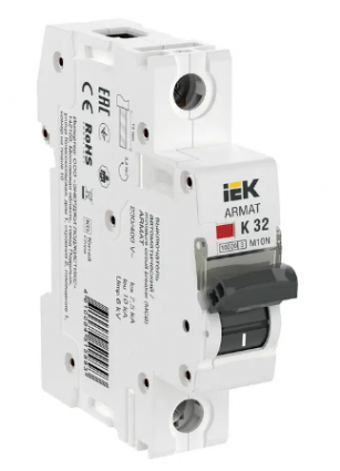 Фотография товара 'IEK ARMAT Автоматический выключатель M10N 1P K 32А AR-M10N-1-K032'