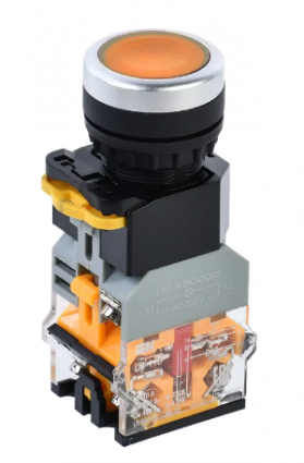 Фотография товара 'IEK Кнопка управления D8-11D d=22мм 1з+1р с подсветкой желтая BBT30-11D-3-12-K05'