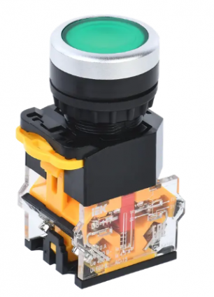 Фотография товара 'IEK Кнопка управления D8-11T d=22мм 1з+1р с фиксацией зеленая BBT30-11T-3-21-K06'