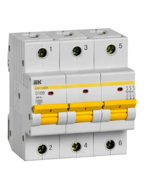 Фотография товара 'IEK Выключатель автоматический ВА47-100МА без теплового расцепителя 3P 100А 10кА D, MVA43-3-100-D'