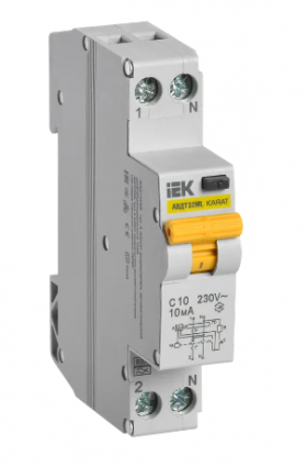 Фотография товара 'IEK Выключатель автоматический дифференциального тока АВДТ32ML тип A С10 10мА KARAT, MVD12-1-010-C-010-A'
