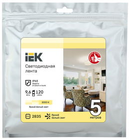 Фотография товара 'IEK Лента LED LSR-2835WW120-9,6-IP65-12В, LSR1-1-120-65-3-05'