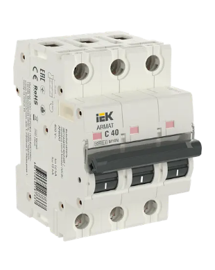 Фотография товара 'IEK ARMAT Автоматический выключатель M10N 3P C 40А AR-M10N-3-C040'