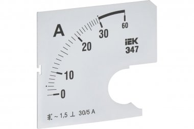 Фотография товара 'IEK IPA10D-SC-0030 Шкала смен. для амперметра Э47 30/5А-1,5 72х72мм'