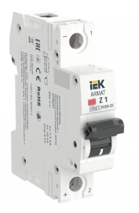 Фотография товара 'IEK ARMAT Автоматический выключатель M06N-DC 1P Z 1А, AR-M06N-1-Z001DC'