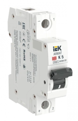 Фотография товара 'IEK ARMAT Автоматический выключатель M06N-DC 1P K 5А, AR-M06N-1-K005DC'