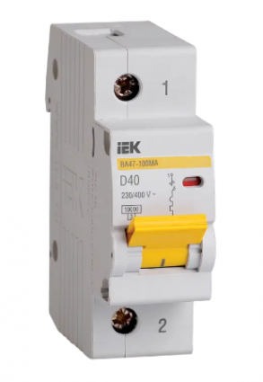 Фотография товара 'IEK Автоматический выключатель ВА47-100МА без теплового расцепителя 1P 40А 10кА D, MVA43-1-040-D'