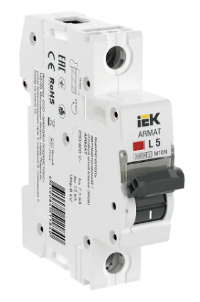 Фотография товара 'IEK ARMAT Автоматический выключатель M10N 1P L 5А AR-M10N-1-L005'