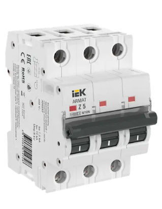 Фотография товара 'IEK ARMAT Автоматический выключатель M10N 3P Z 5А AR-M10N-3-Z005'