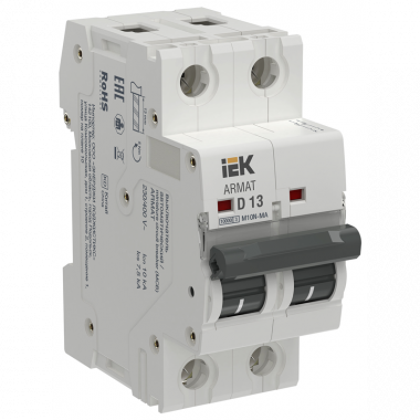 Фотография товара 'IEK AR-M10N-MA-2-D016 ARMAT Авт. выкл. без тепл. расц. M10N-MA 2P D 16А'