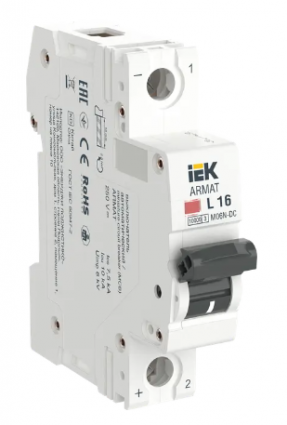 Фотография товара 'IEK ARMAT Автоматический выключатель M06N-DC 1P L 16А, AR-M06N-1-L016DC'