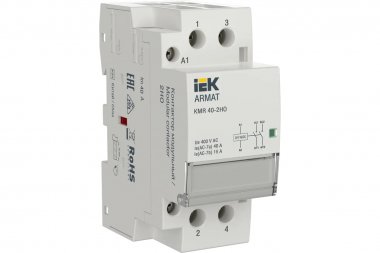 Фотография товара 'IEK AR-KMR20-040-20-024 ARMAT Контактор модульный KMR 40А 24В AC/DC 2НО'