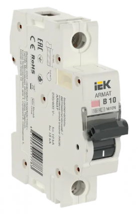 Фотография товара 'IEK ARMAT Автоматический выключатель M10N 1P B 10А AR-M10N-1-B010'