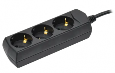 Фотография товара 'IEK Удлинитель У03 3 места с заземлением 5м 3х1мм2 10А 250В черный WYP10-10-03-05-Z-K02-G'