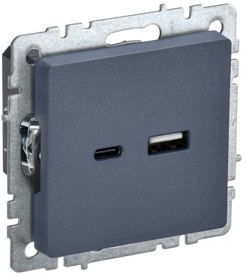 Фотография товара 'IEK BRITE Розетка USB A+C 18Вт РЮ11-1-БрМ маренго BR-U22-018-K35'