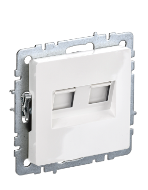 Фотография товара 'IEK BRITE Розетка двойная RJ11+RJ45 кат.5E РК/Т12-БрБ белый BR-KT20-O-1-K01'