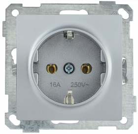 Фотография товара 'IEK Розетка РС11-1-0-Б с заземляющим контактом 16А BOLERO, ERB11-K23-16'