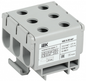Фотография товара 'IEK Клемма вводная силовая КВС 6-50мм2 3х-рядная, YZN14-050-K03'