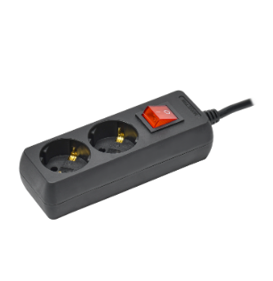 Фотография товара 'IEK Удлинитель У02К 2 места с заземлением 3м 3х1мм2 16А 250В черный WYP10-16-02-03-ZK-K02'