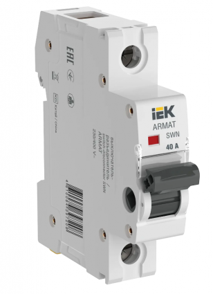 Фотография товара 'IEK ARMAT Выключатель-разъединитель SWN 1P 40А AR-SWN-1-040'