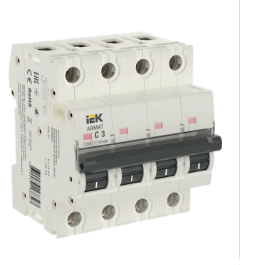 Фотография товара 'IEK ARMAT Автоматический выключатель M10N 4P C 3А AR-M10N-4-C003'