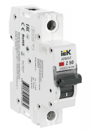 Фотография товара 'IEK ARMAT Автоматический выключатель M10N 1P Z 50А AR-M10N-1-Z050'