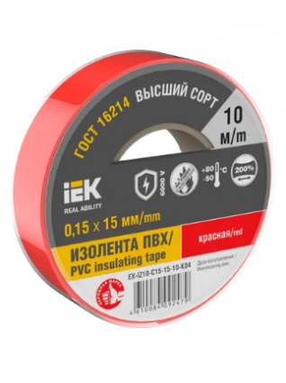 Фотография товара 'IEK MIXTAPE 7 Изолента 0,15х15мм красная 10м EX-IZ10-C15-15-10-K04'