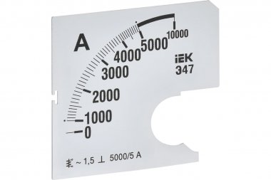 Фотография товара 'IEK IPA10D-SC-5000 Шкала смен. для амперметра Э47 5000/5А-1,5 72х72мм'